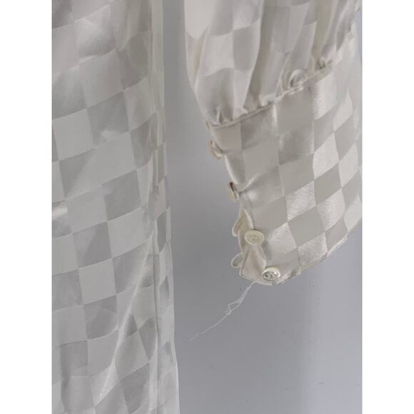 PURE ARGENTI Women's Vintage White Checkered Long Sleeve Midi Dress SZ 8 - Picture 6 of 11